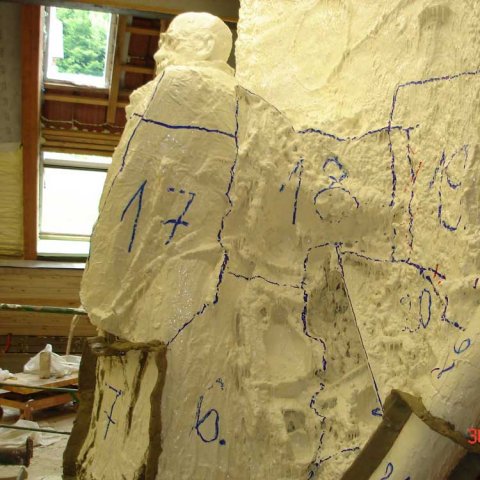 Making the bronze statue of Hribar