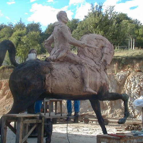 making of bronze statue of Rudolf Meister