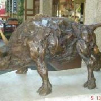 bronze sculpture of a buffalo