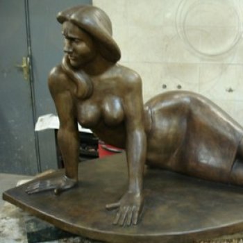 bronze sculpture of a woman