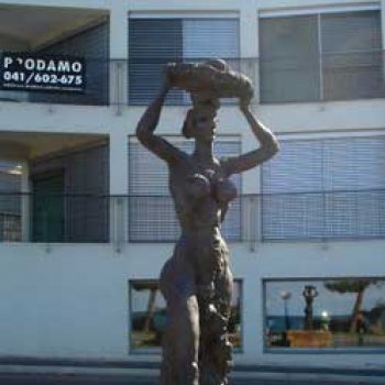 bronze sculpture of a woman