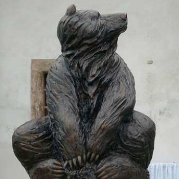 bronze sculpture of a bear